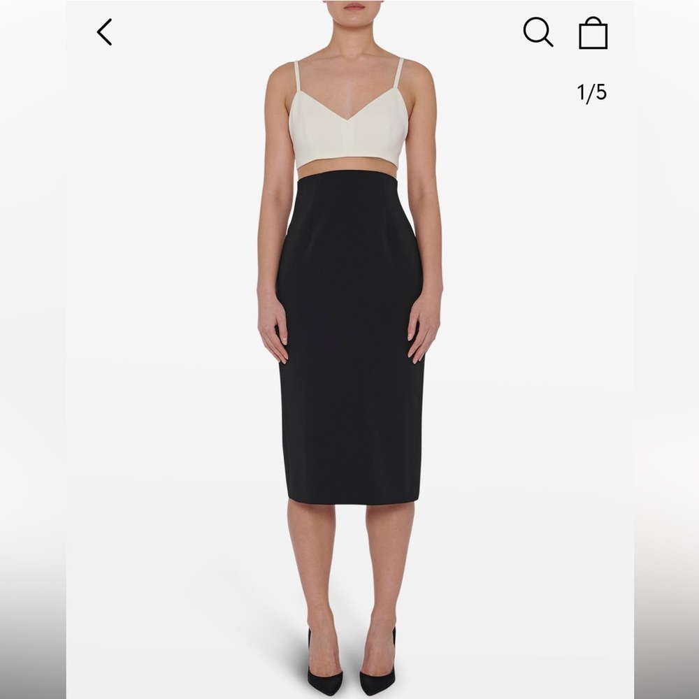 NWT Toccin NY Women's Black Hourglass Illusion Lace Detail Slip Dress Size 8